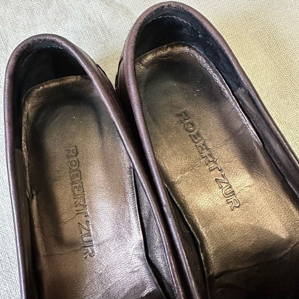 ROBERT ZUR Womens Driving Loafers Moccasins in Espresso Leather - Picture 9 of 12